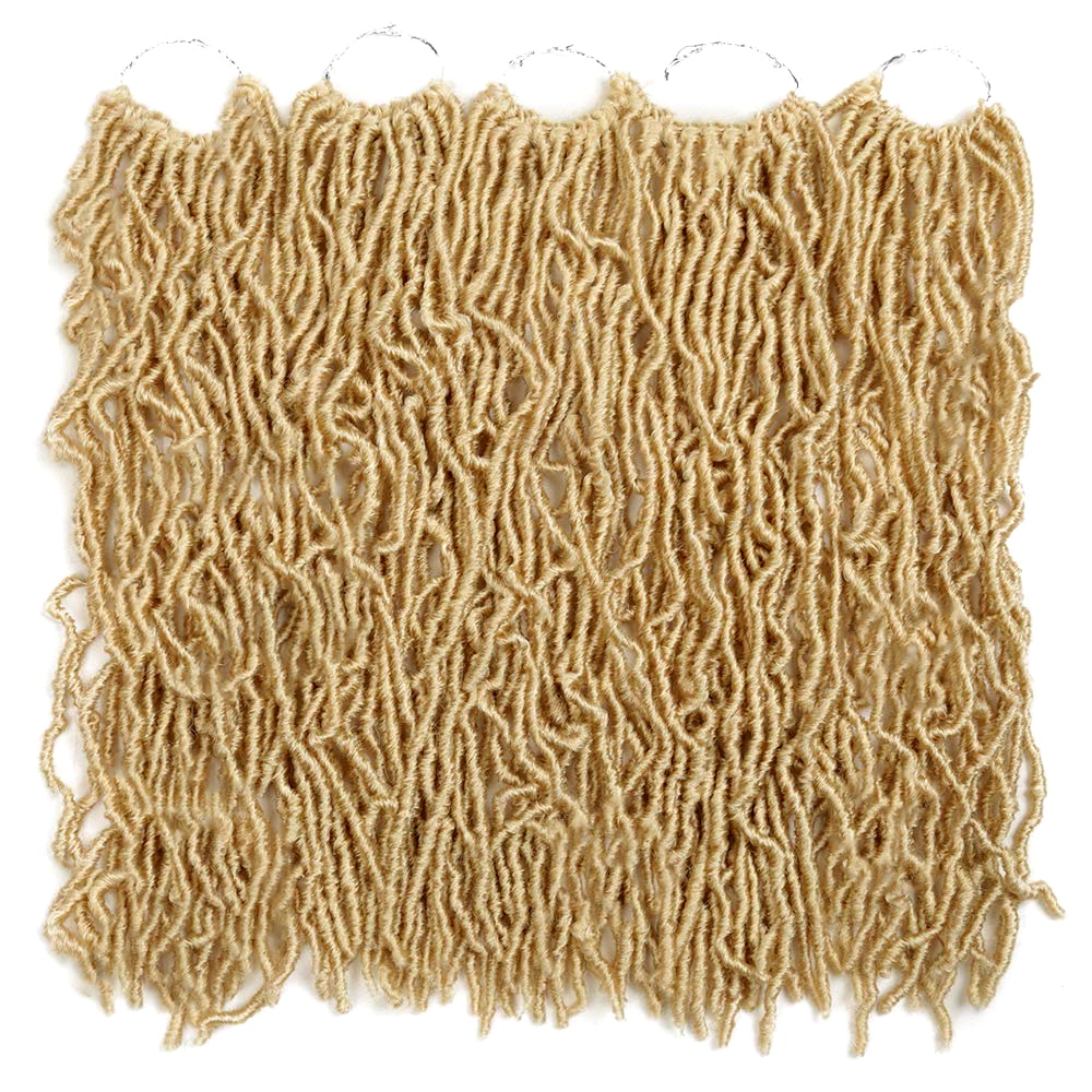 5 loops of long dangling blonde faux locs crochet hair with pre loop
