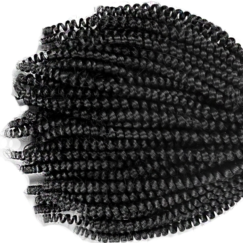 Black crochet individual crochet hair twist hair pieces.
