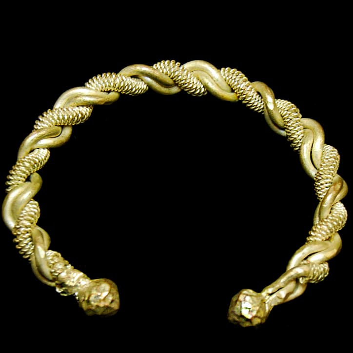 Ancient gold twisted senegalese bracelt found in the rao excavation and said to be from 14th senctury.