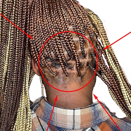 Young black teen solo hair pulling crochet braided faux locs