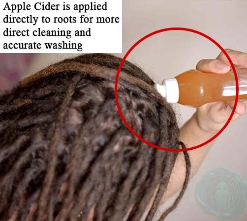 Apple cider vinegar treatment hot oil treatment black hair and in dreadlocks with small application bottle
