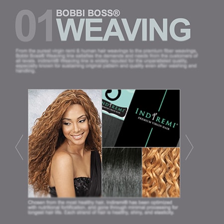 Black model wearing weaving from bobbi boss crochet faux locs hair and hair extensions in light blonde brown colors