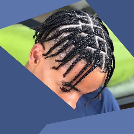 Saphire blue box braids or dark blue box braids hairstyles for men.