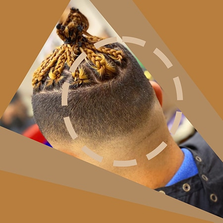 Tight high faded hight top box braids men hairstyles on light skin latino male.