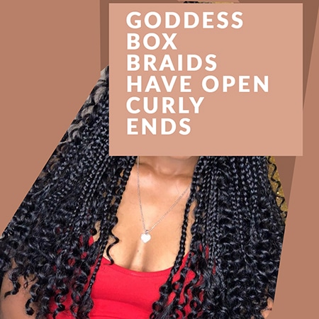 Goddess box braids hair style on lovely african american woman