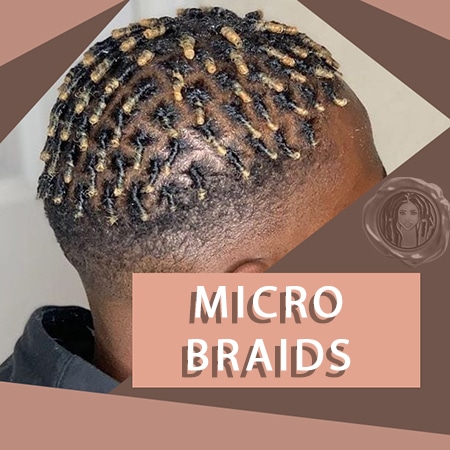 Combination box braids hair colors of blonde on micro twisted hairstyle for black men.