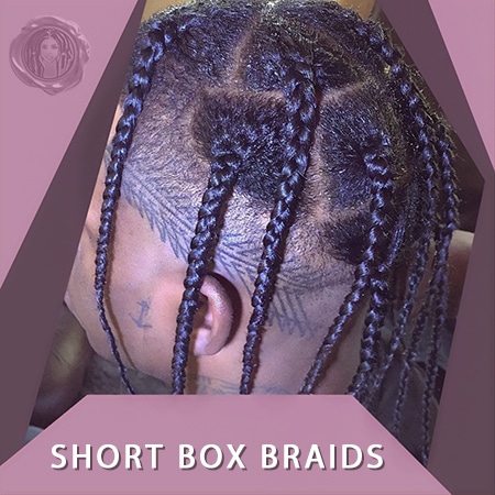Short box braid hairstyles for men on african american male model
