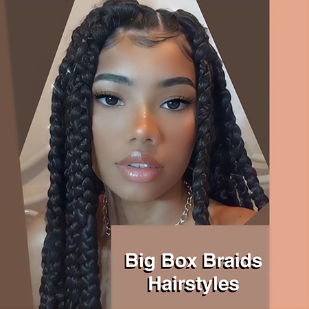 Large box braid hairstyle black women - crochet faux locs