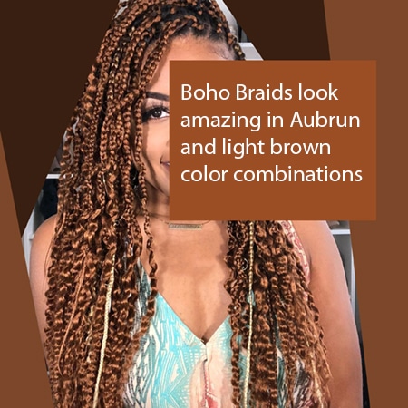 Black girl brown boho braids hair - crochet faux locs