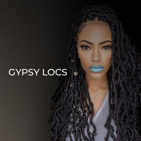 Gypsy faux crochet locs for hair extensions and imitation dreads.