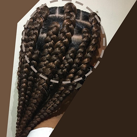 African american female hair textured large box braid hairstyles