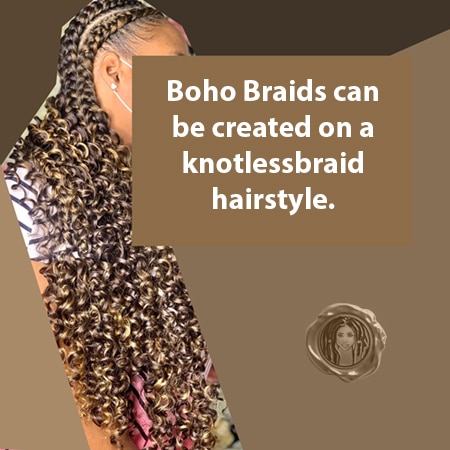 Knotless boho bohemian braids hair - crochet faux locs