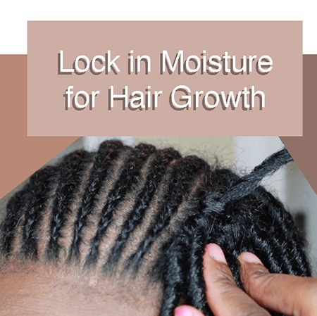 Loc maintenance graphic saying loc in the moisture for proper hair growth.