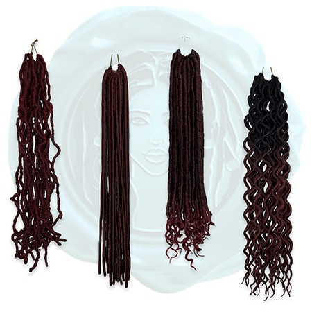 Burgundy colored faux locs crochet hair extensions