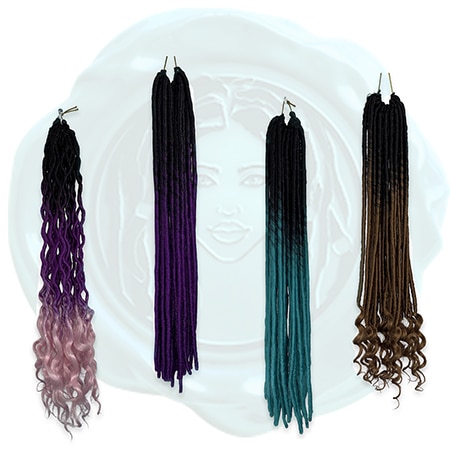 Ombre fading color pattern faux locs crochet hair extensions
