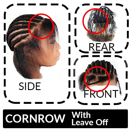Cornrow crochet hair styles with leave out on black girls head.