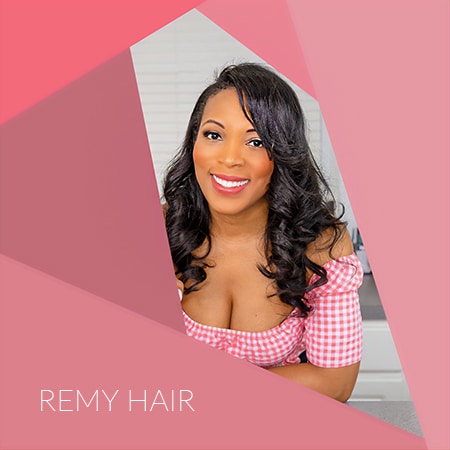 Beautiful african american black woman with long remy hair weave halo installed in her hair.