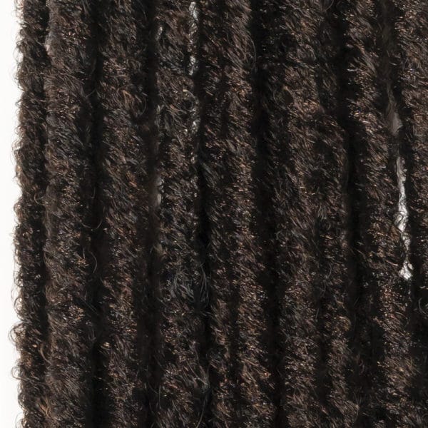Crochet pre looped auburn ghana locs 18 inch close up - crochet faux locs