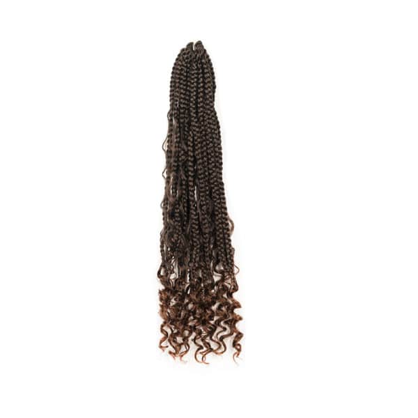 Crochet pre looped river box braids in 20 inches with hair color auburn
