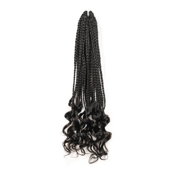 Off black 18 inch box braid hair pieces for hair extensions with black models hair styles.