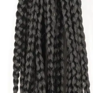 black box braids 18 inches close up hair fibers on loc strands.