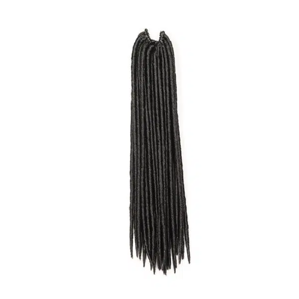 Long 18 inch black faux locs with hand wrapped locs for models