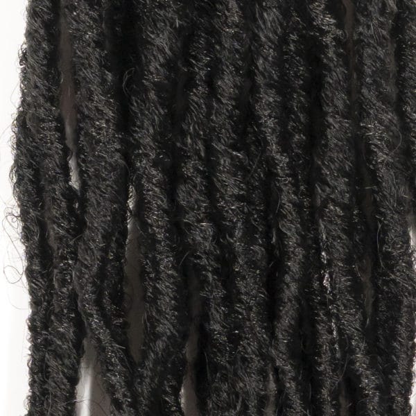 Crochet pre looped black ghana locs 18 inch close up - crochet faux locs