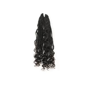crochet hair pre looped into river box braid hair style in off black