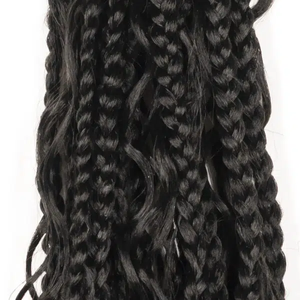 Crochet pre looped black river box braids 18 inch close up - crochet faux locs