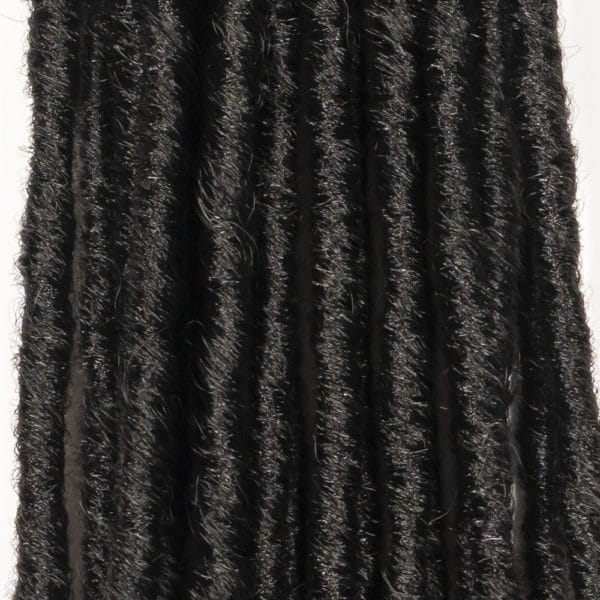 Crochet pre looped black soul goddess locs 20 inch close up - crochet faux locs