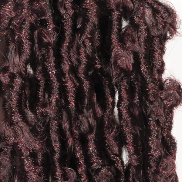 Crochet pre looped burgundy butterfly locs 12inch close up - crochet faux locs