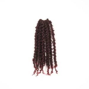 12 inch pre looped black California butterfly locs in burgundy loc colors