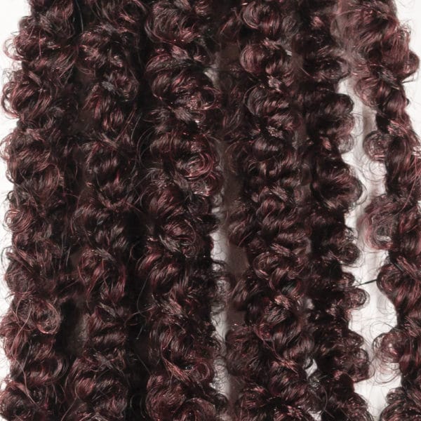 Crochet pre looped burgundy calif locs 12inch close up - crochet faux locs