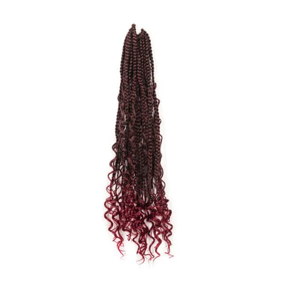 Crochet pre looped burgundy river box braids 18 in 1 - crochet faux locs