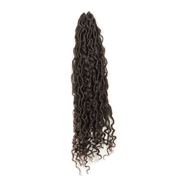 Dark brown crochet river locs pre looped hair extensions for easy installation.