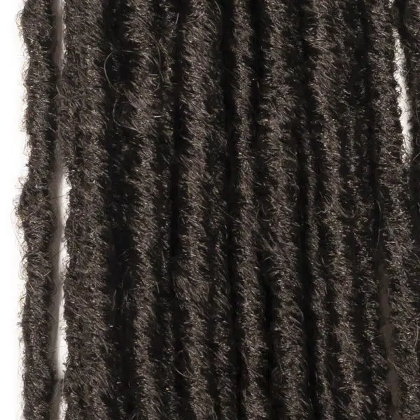 Crochet pre looped dark brown straight gypsy strands locs 18 inch close up - crochet faux locs