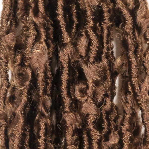 Crochet pre looped full auburn butterfly locs 12inch close up - crochet faux locs
