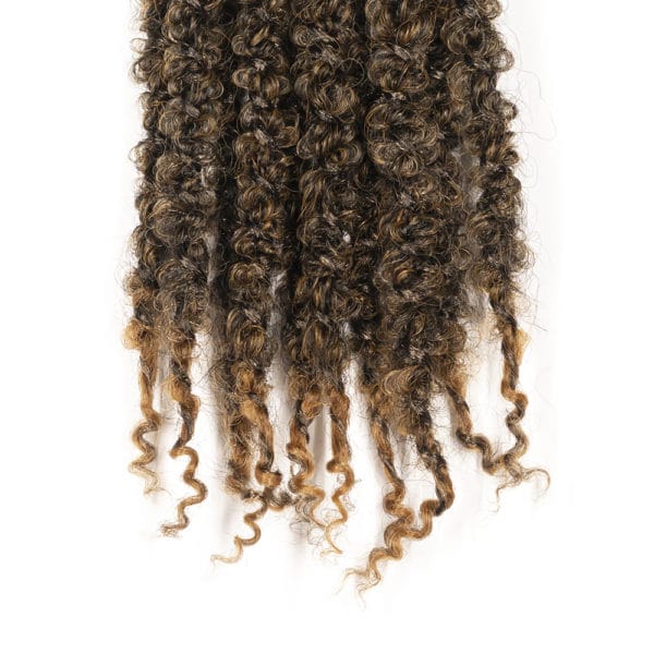 Crochet pre looped honey blonde calif locs 12inch hair tips close up - crochet faux locs