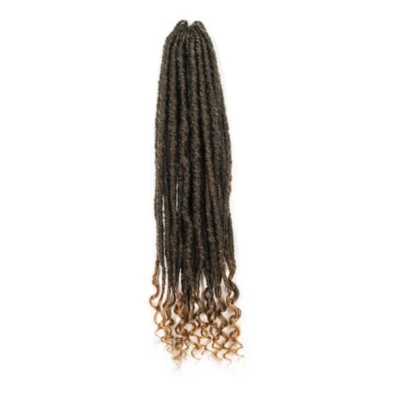 18 inch pre looped crochet ghana locs with goddess hair tips in honey blonde 1b