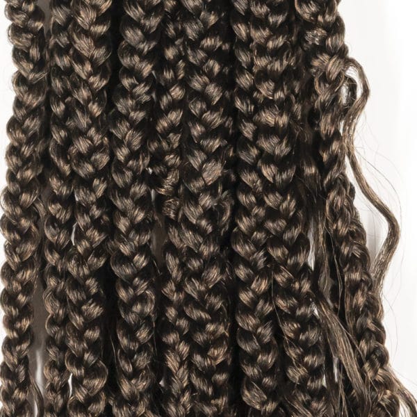 Crochet pre looped honey blonde river box braids 18 inch close up - crochet faux locs
