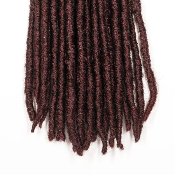 Crochet pre looped red winch hair tips close upe straight gypsy strands locs 18 inch hair tips close up - crochet faux locs