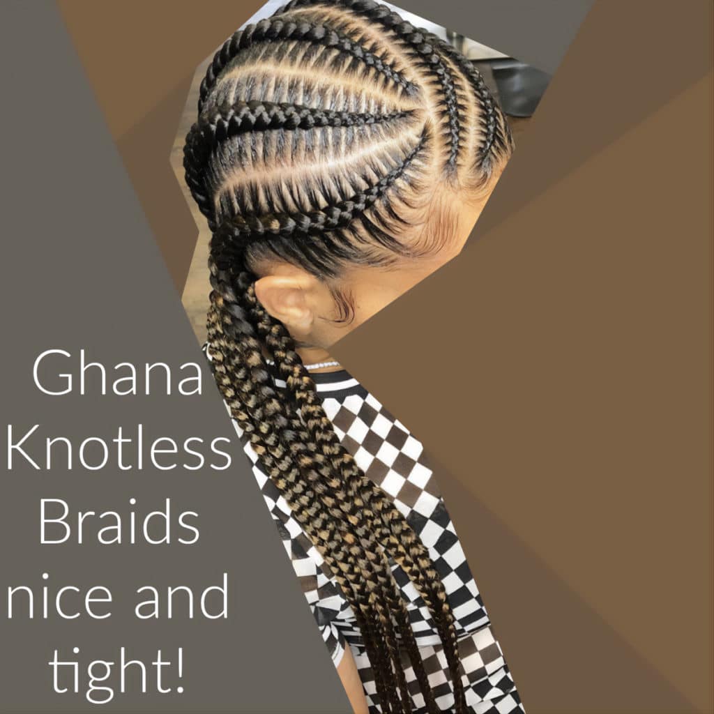 Ghana knotless braid pattern deising natural hair - crochet faux locs