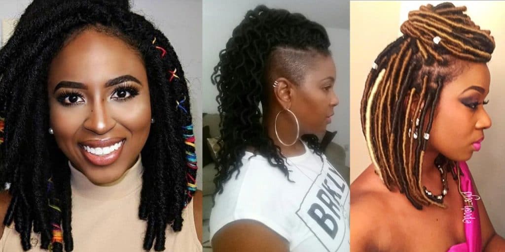 Short locs with shaved sides